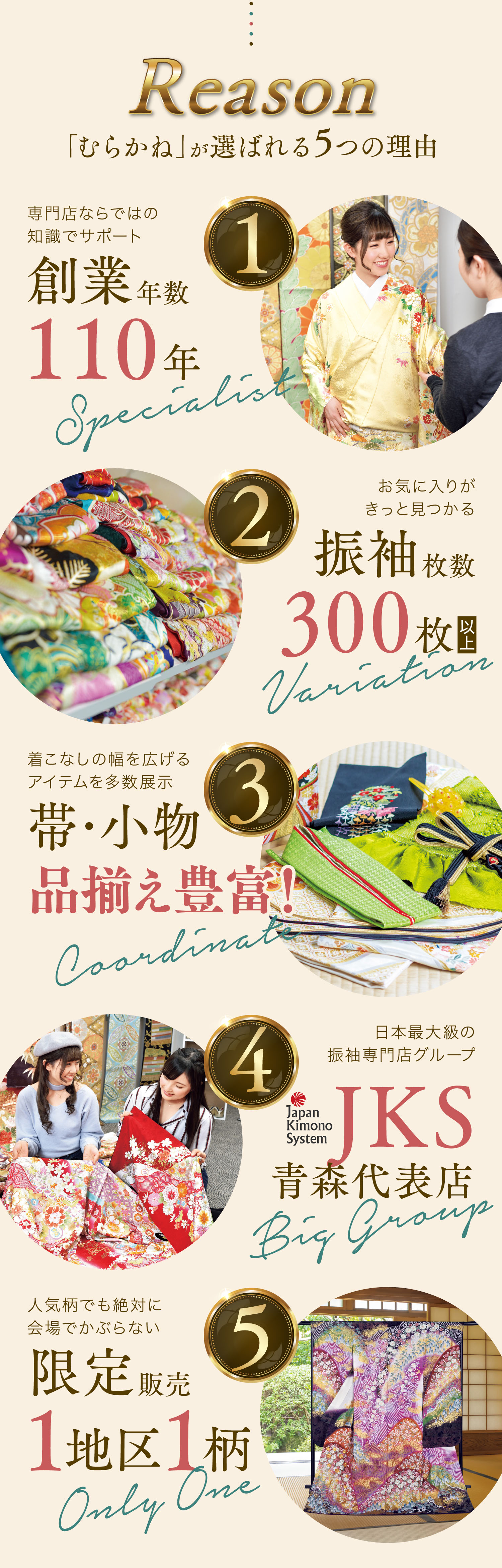 むらかねが選ばれる5つの理由